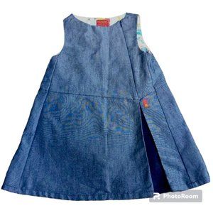 Kenzo Jungle grey denim-like lined dress - size 6